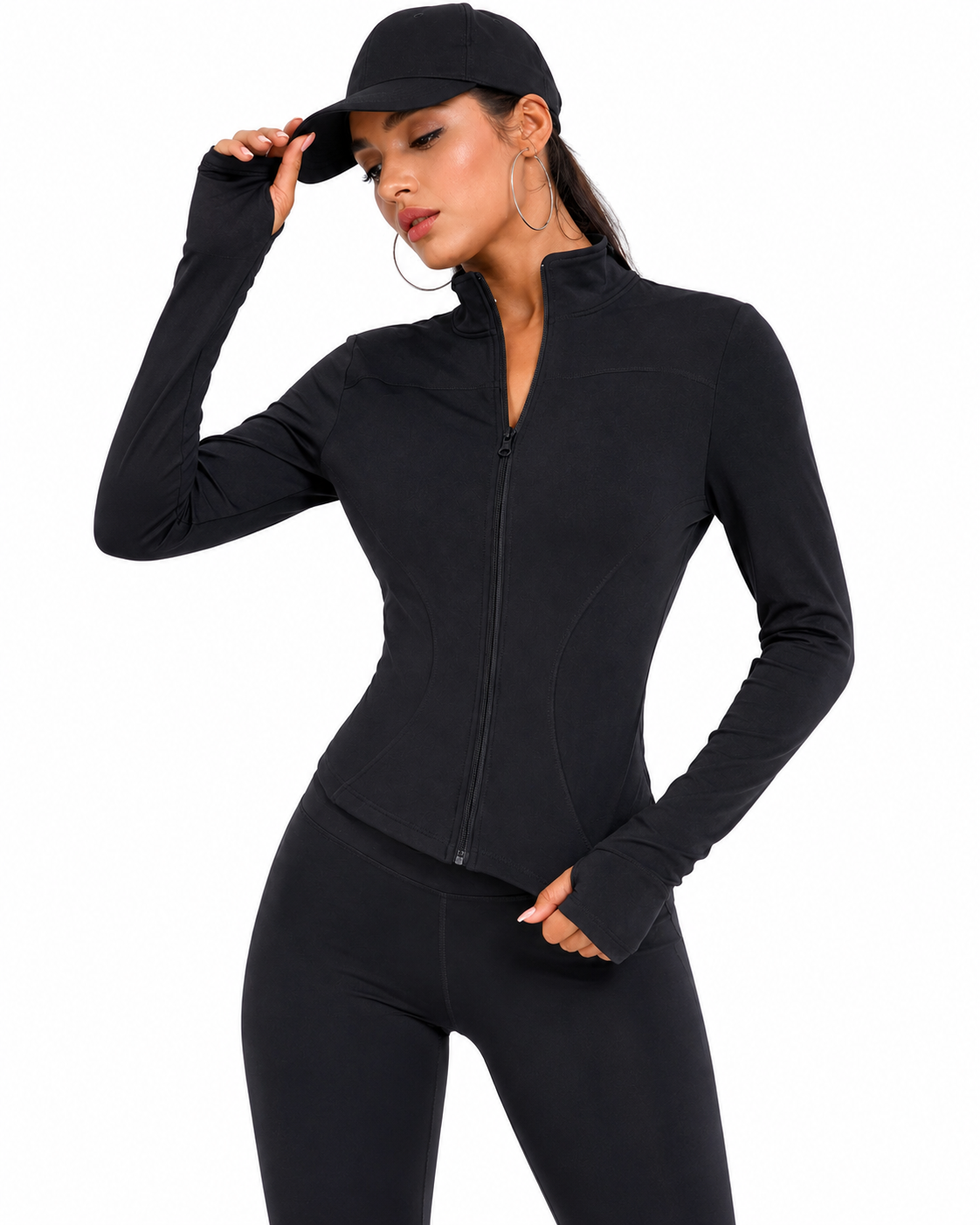 Slim-Fit High-Neck Zip-Up Sports Jacket