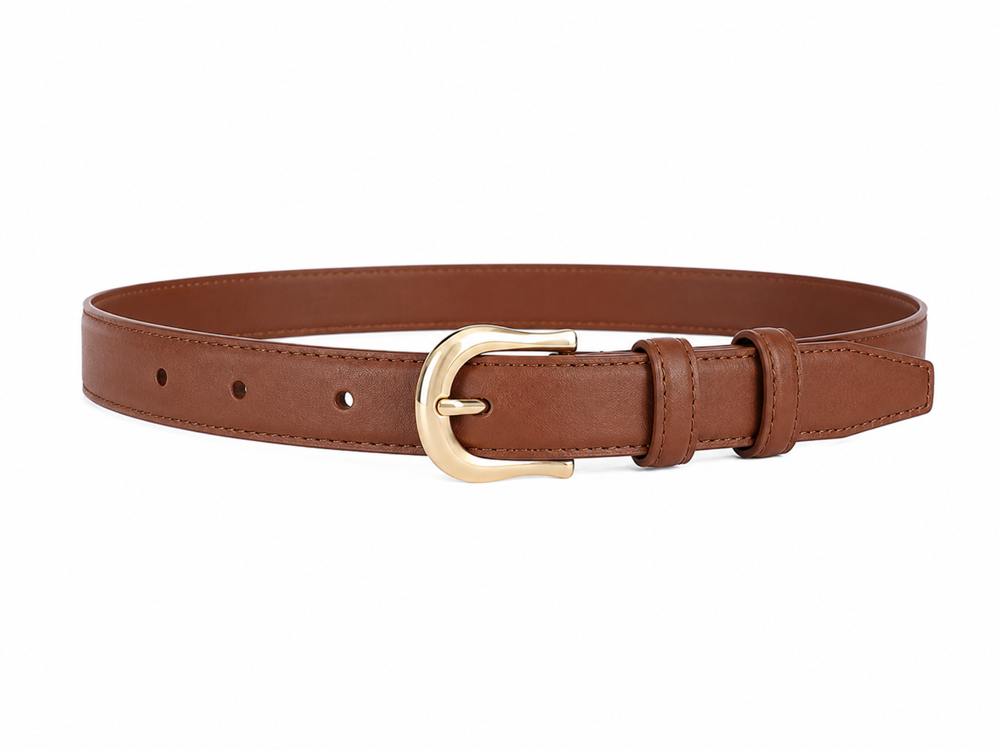 Classic Gold Buckle Slim Belt