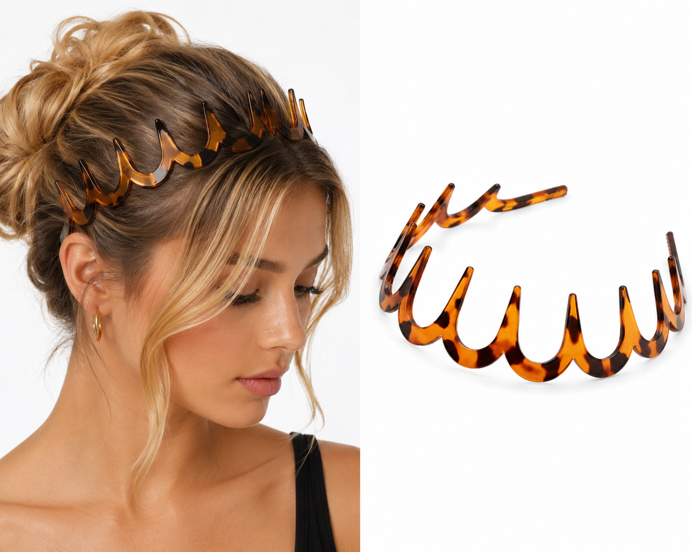 Fashion Acetate Headband  BLOND HAVANA Color Matching Hair Band Wide Headband Women Girls Hair Accessories
