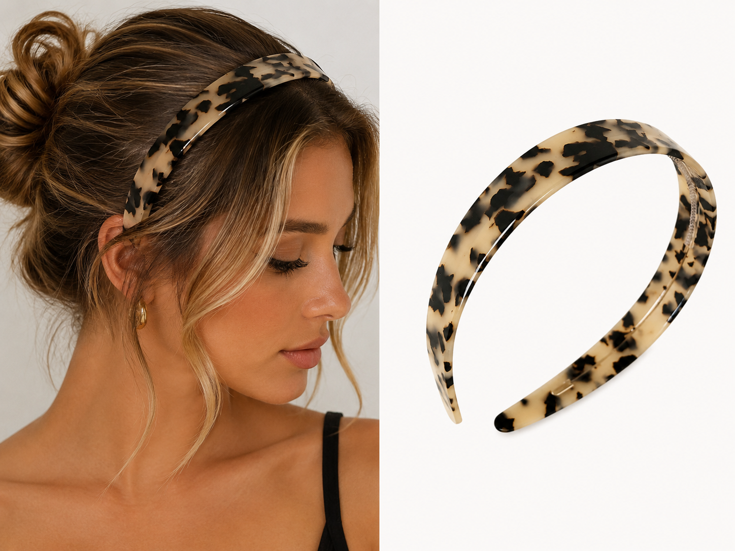 Fashion Acetate Headband  BLOND HAVANA Color Matching Hair Band Wide Headband Women Girls Hair Accessories