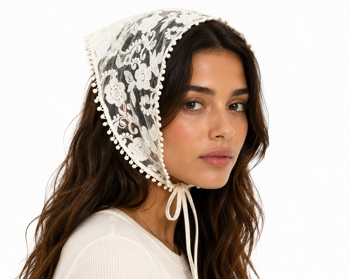 Lace Blossom Head Scarf