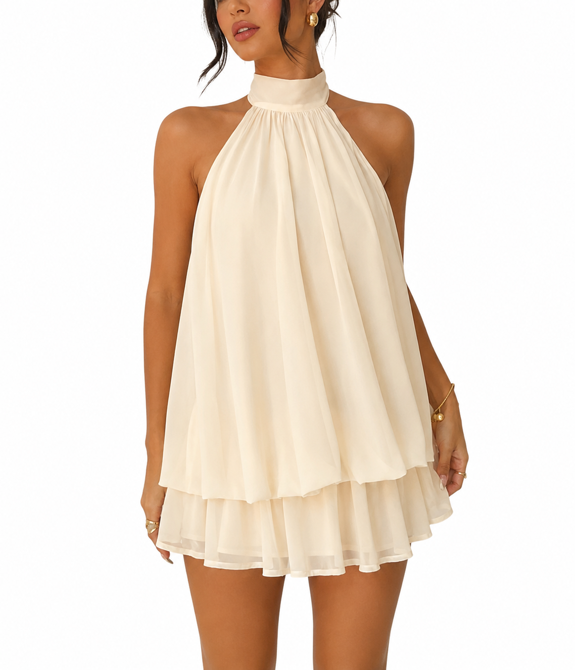 Seraphina Halter Chiffon Mini Dress