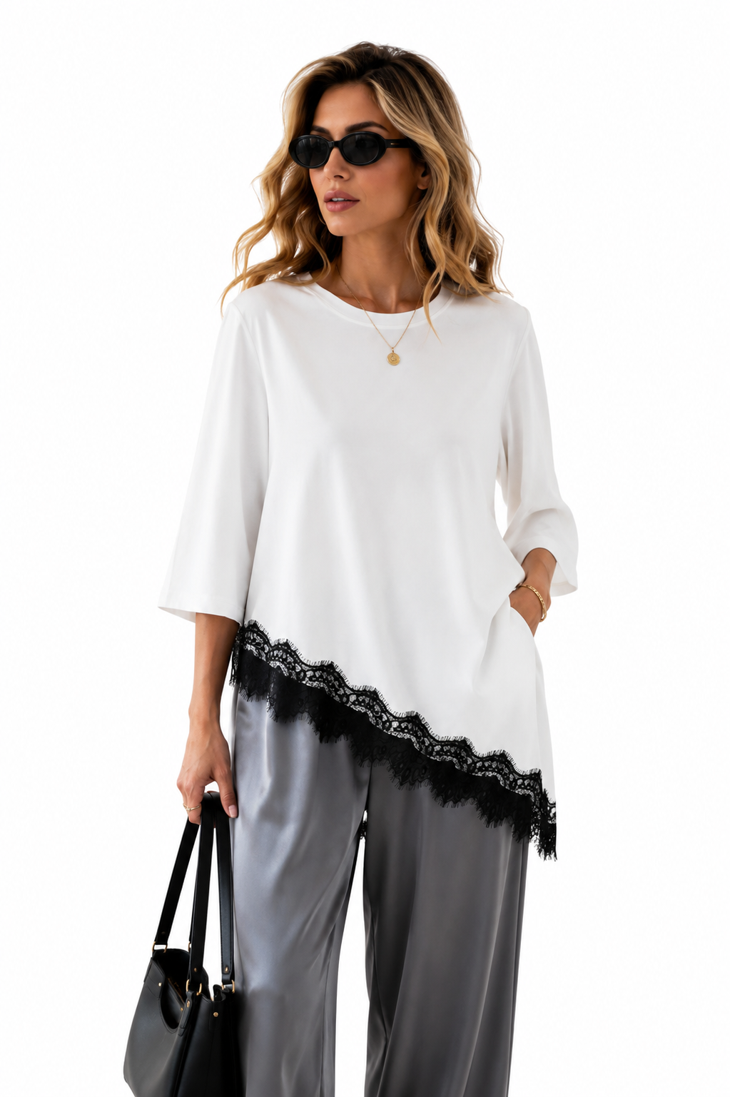 2026 Summer New Arrival Women's Oversized Ruffle Print Leopard Print Padded Lacing Loose Fit T-Shirt