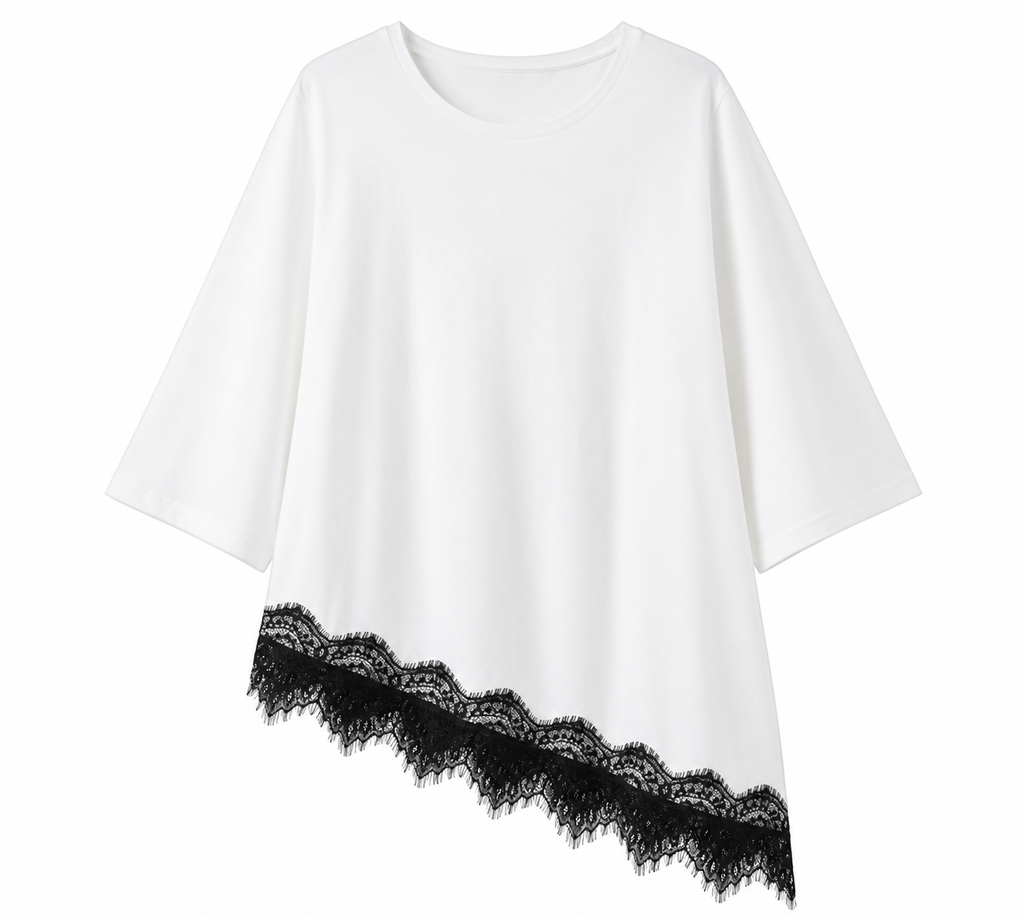 2026 Summer New Arrival Women's Oversized Ruffle Print Leopard Print Padded Lacing Loose Fit T-Shirt