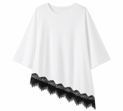 2026 Summer New Arrival Women's Oversized Ruffle Print Leopard Print Padded Lacing Loose Fit T-Shirt