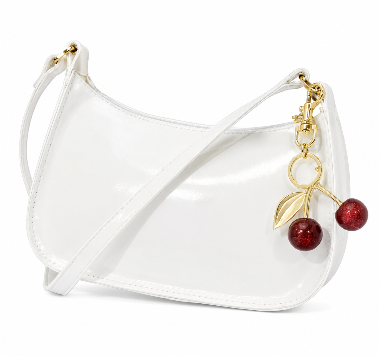 Cherry Luxe Patent Shoulder Bag