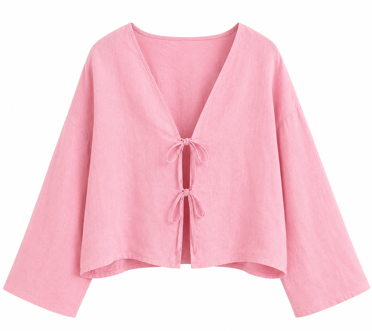 Isla Linen Tie-Front Blouse