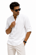Classic Linen Henley Shirt