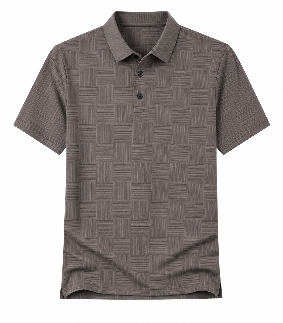 Men's Textured Short Sleeve Polo Shirt