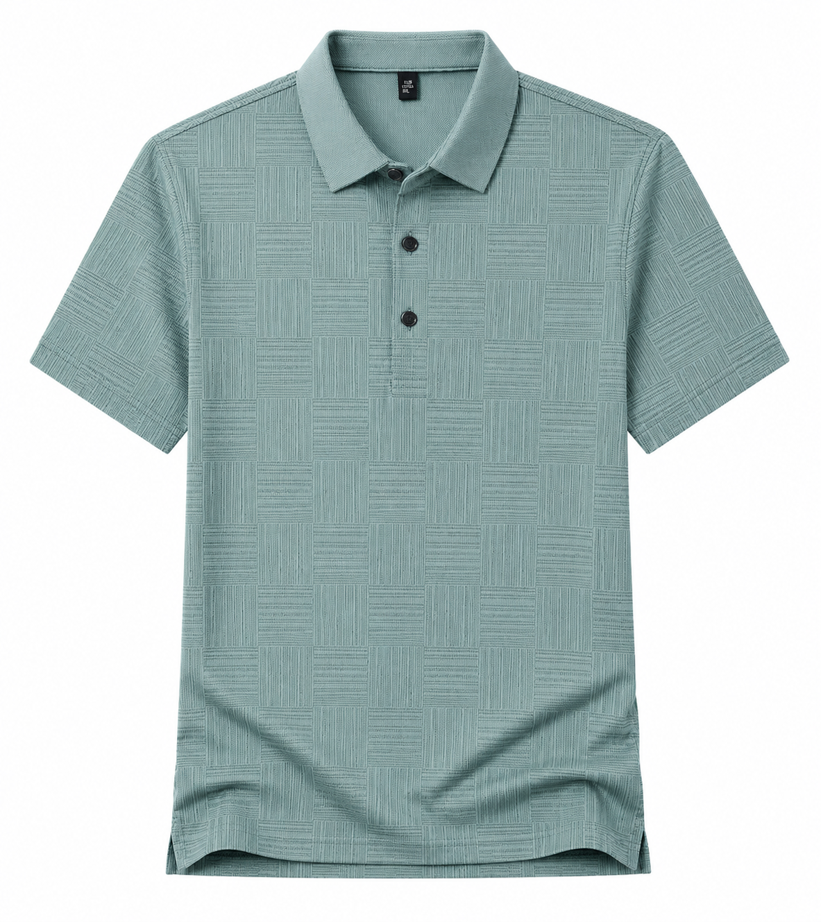 Men's Textured Short Sleeve Polo Shirt