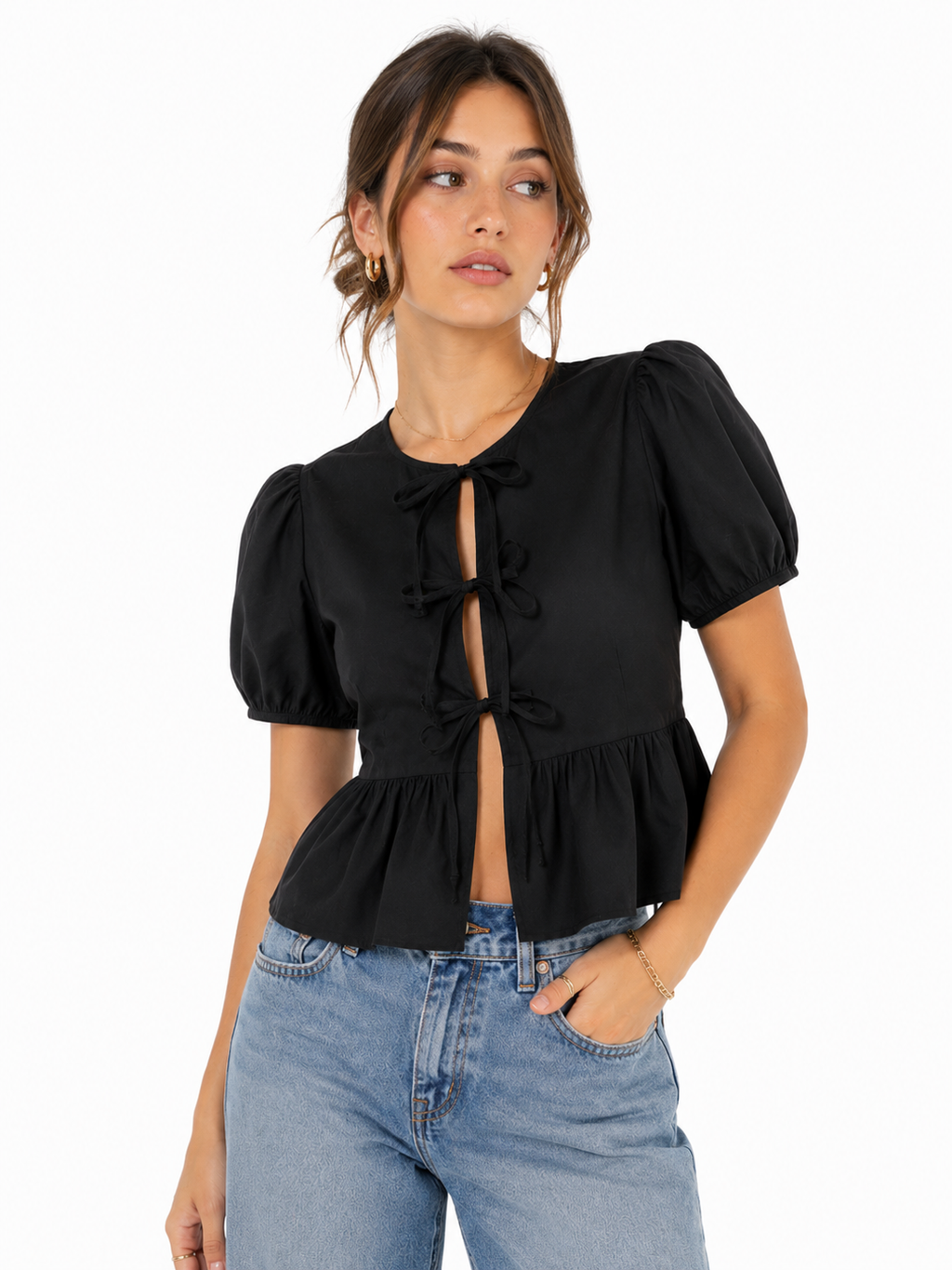 Bella Bow Peplum Blouse