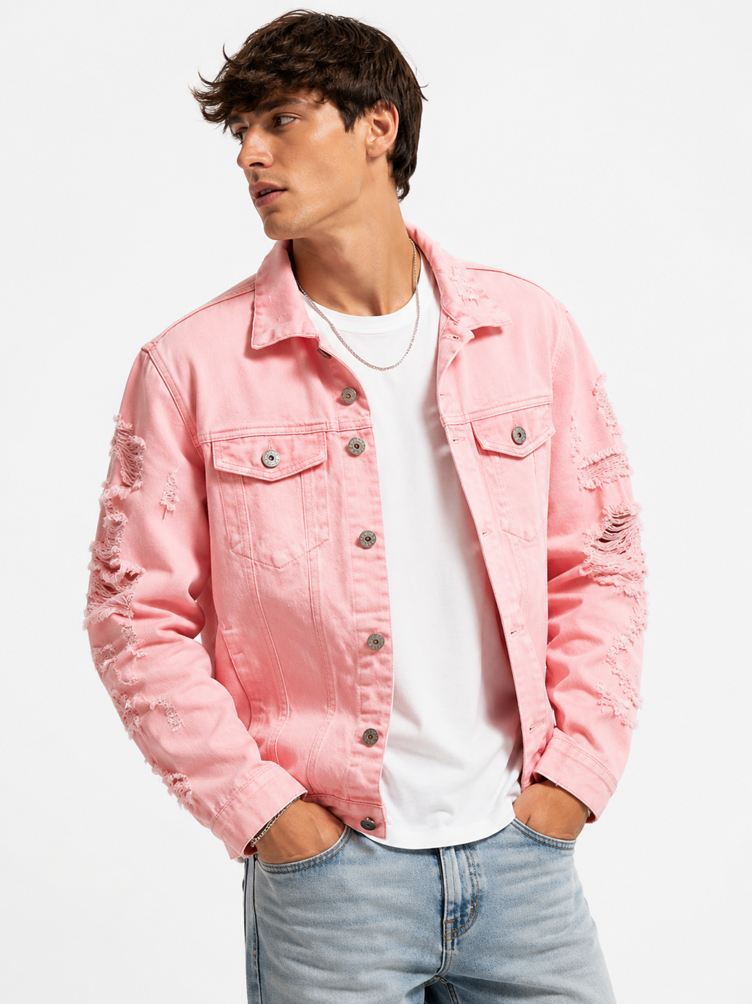 Ripped Distressed Denim Jacket