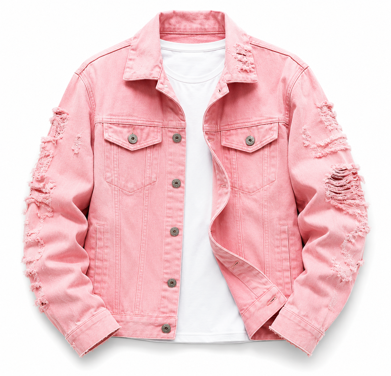 Ripped Distressed Denim Jacket
