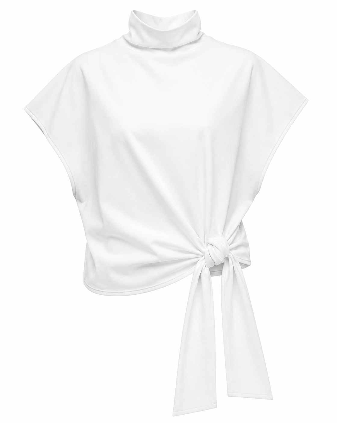 Elegant High Neck Tie-Front Blouse