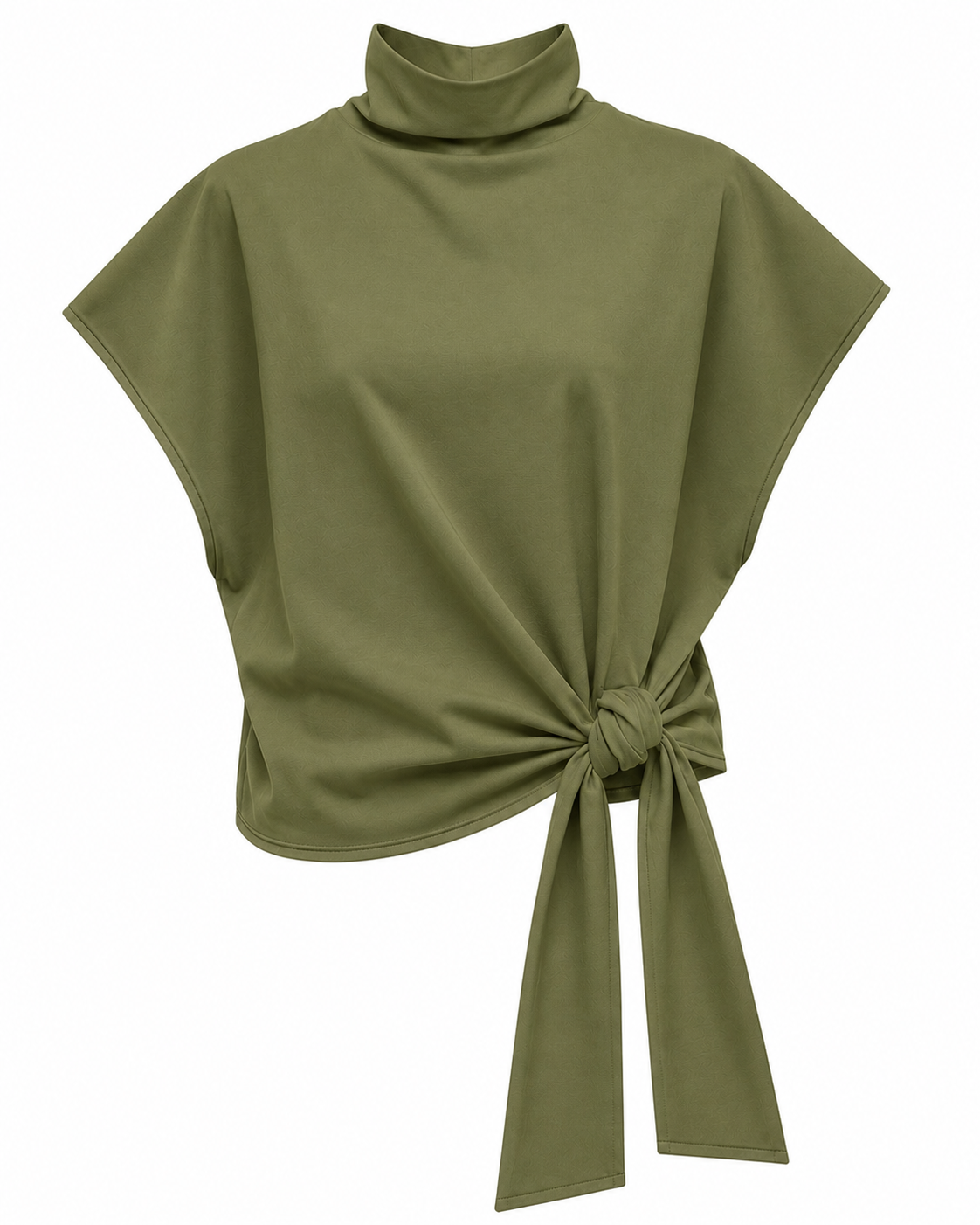 Elegant High Neck Tie-Front Blouse