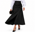 Button Front Wrap-Style Skirt