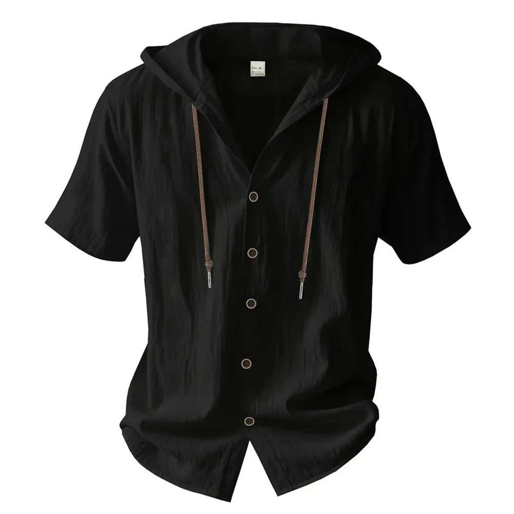 Linen Hooded Summer Shirt