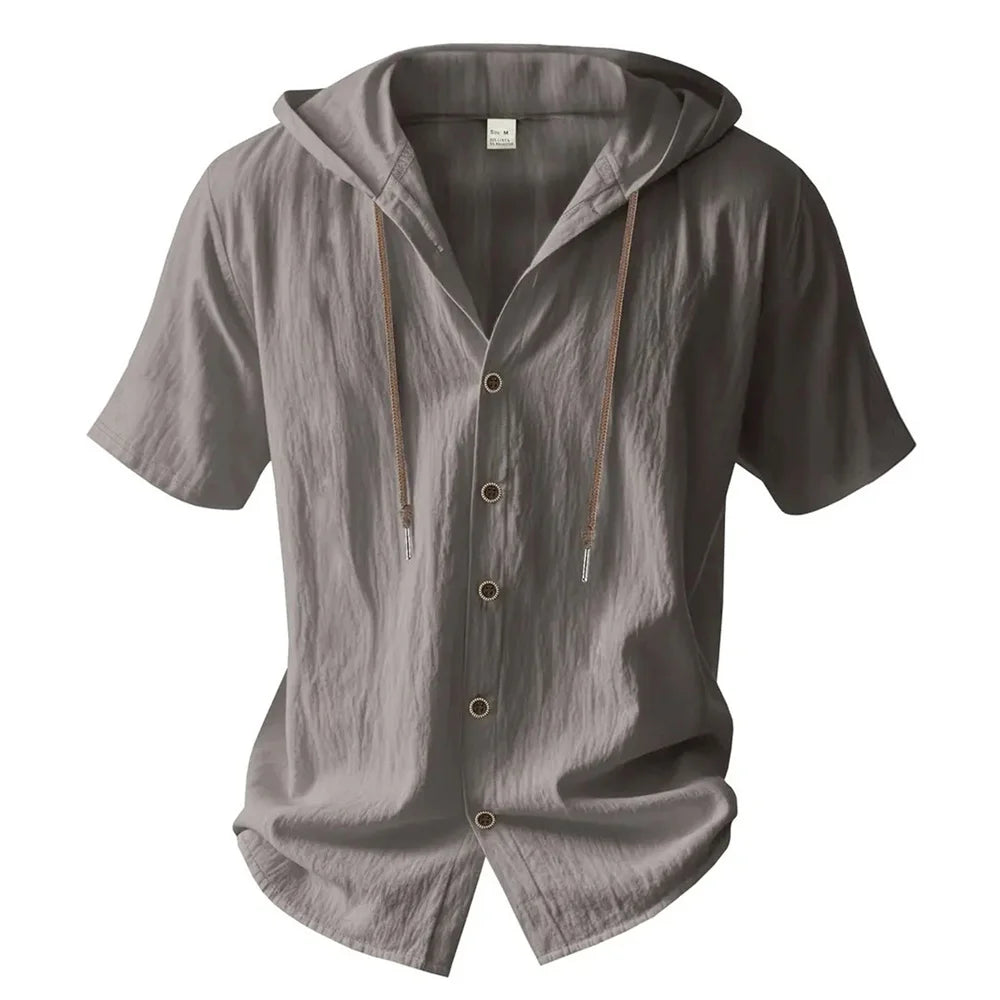 Linen Hooded Summer Shirt