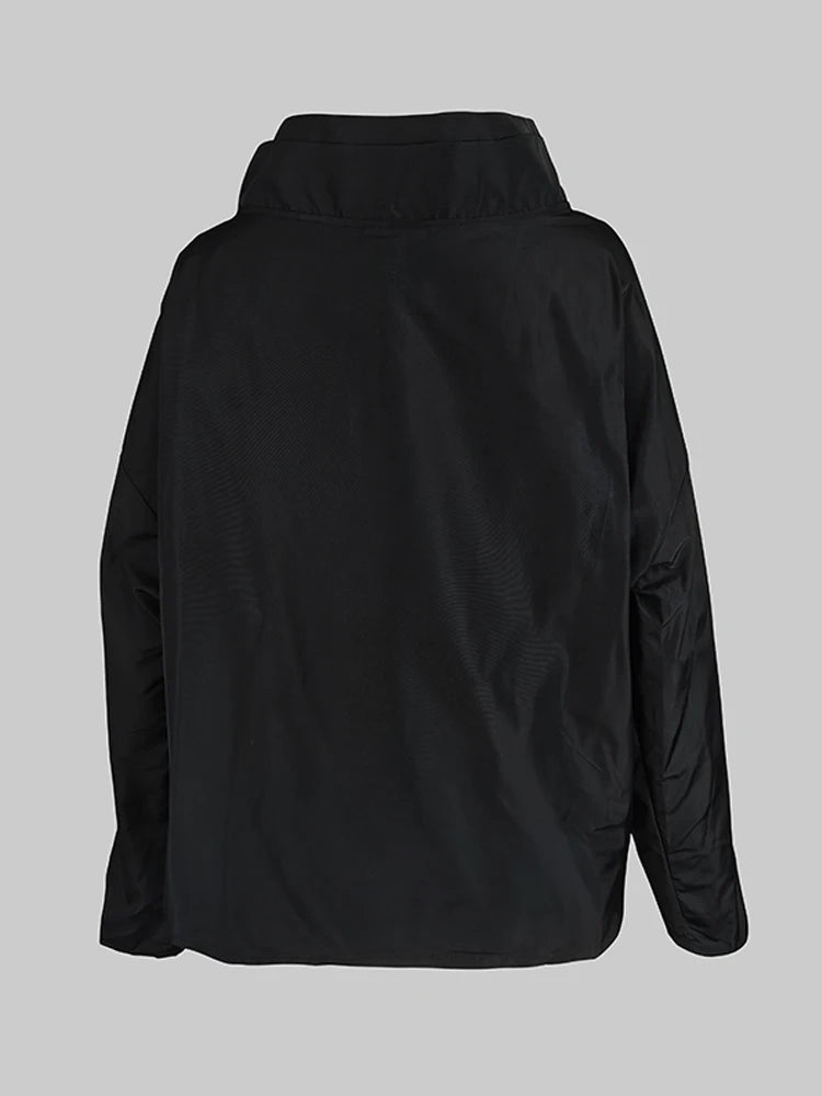 Noir Wrap High Neck Pullover